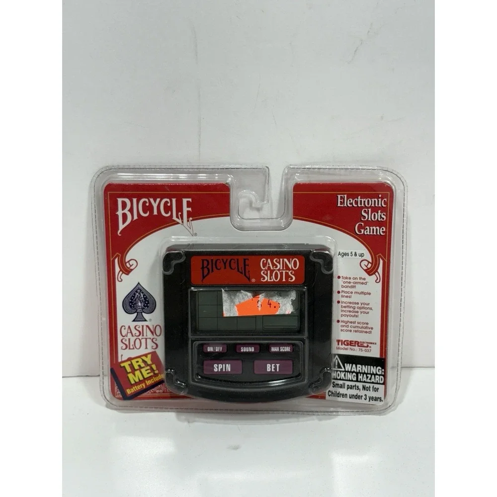 Vtg 1994‎ Tiger Electronics Bicycle Casino Slots Hanheld Electronic Game New